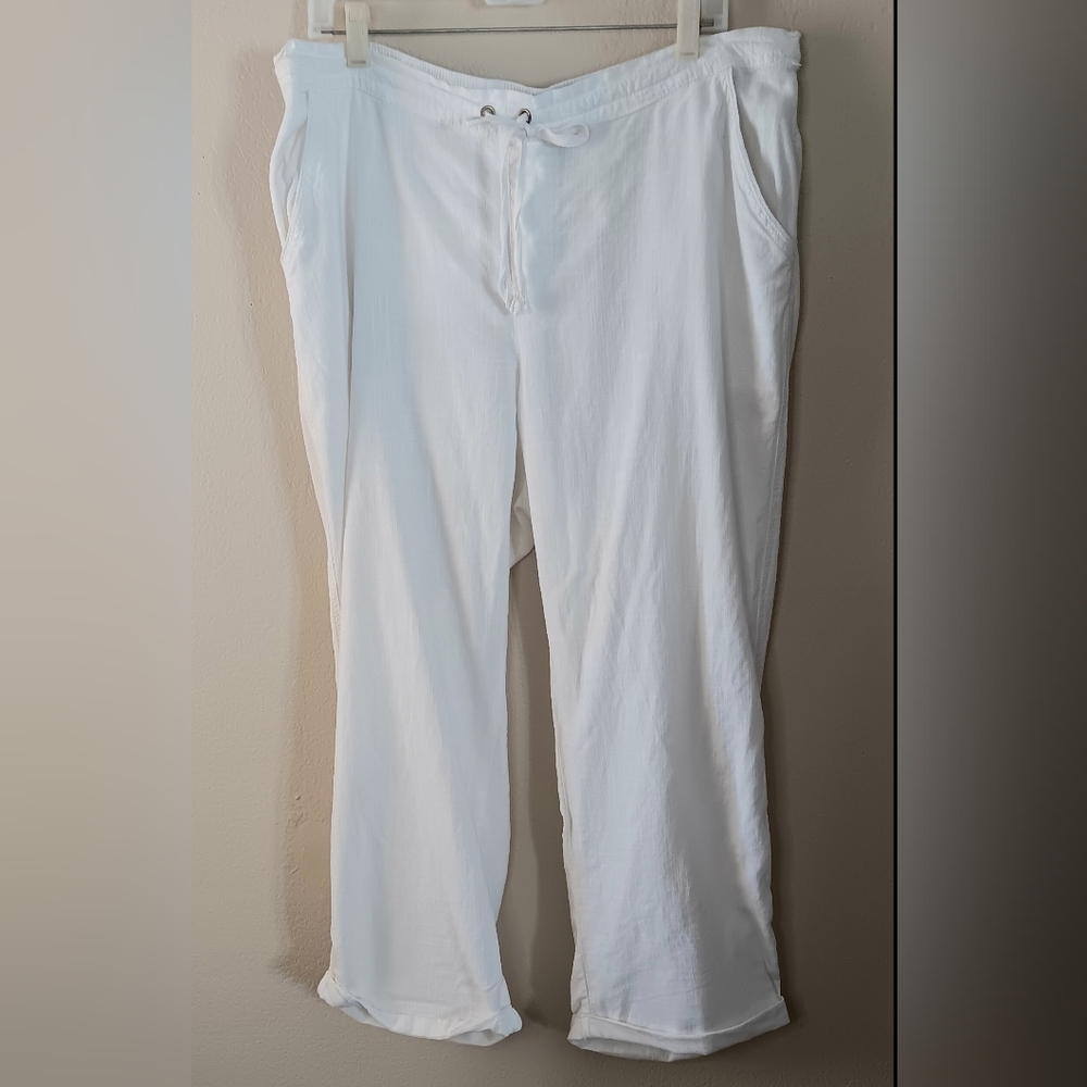 Ashley Stewart White Wide Leg Pants